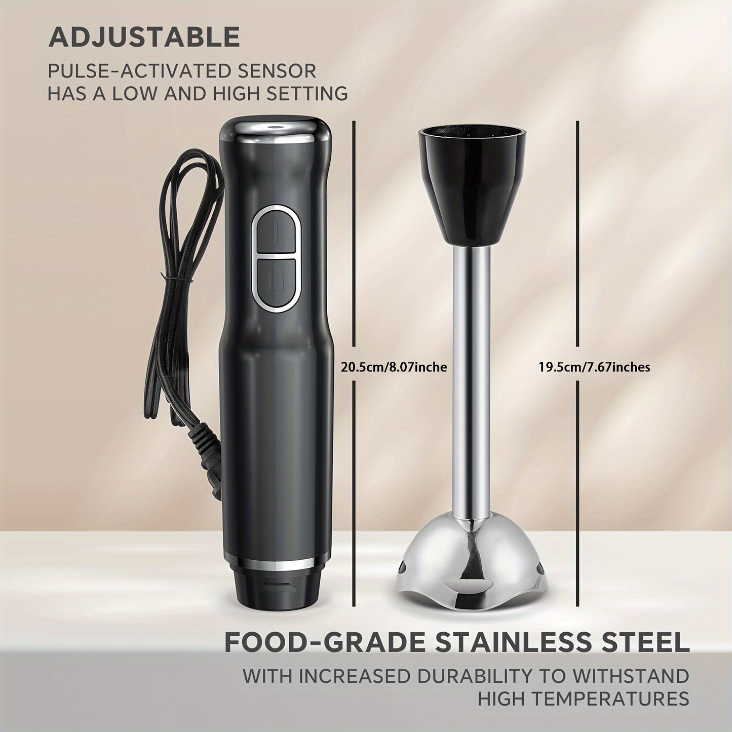 400W 2-Speed Lalayuan Powerful Handheld Blender - 304 Stainless Steel Blades Portable Stick Mixer - Electric Immersion Blender with Detachable Base