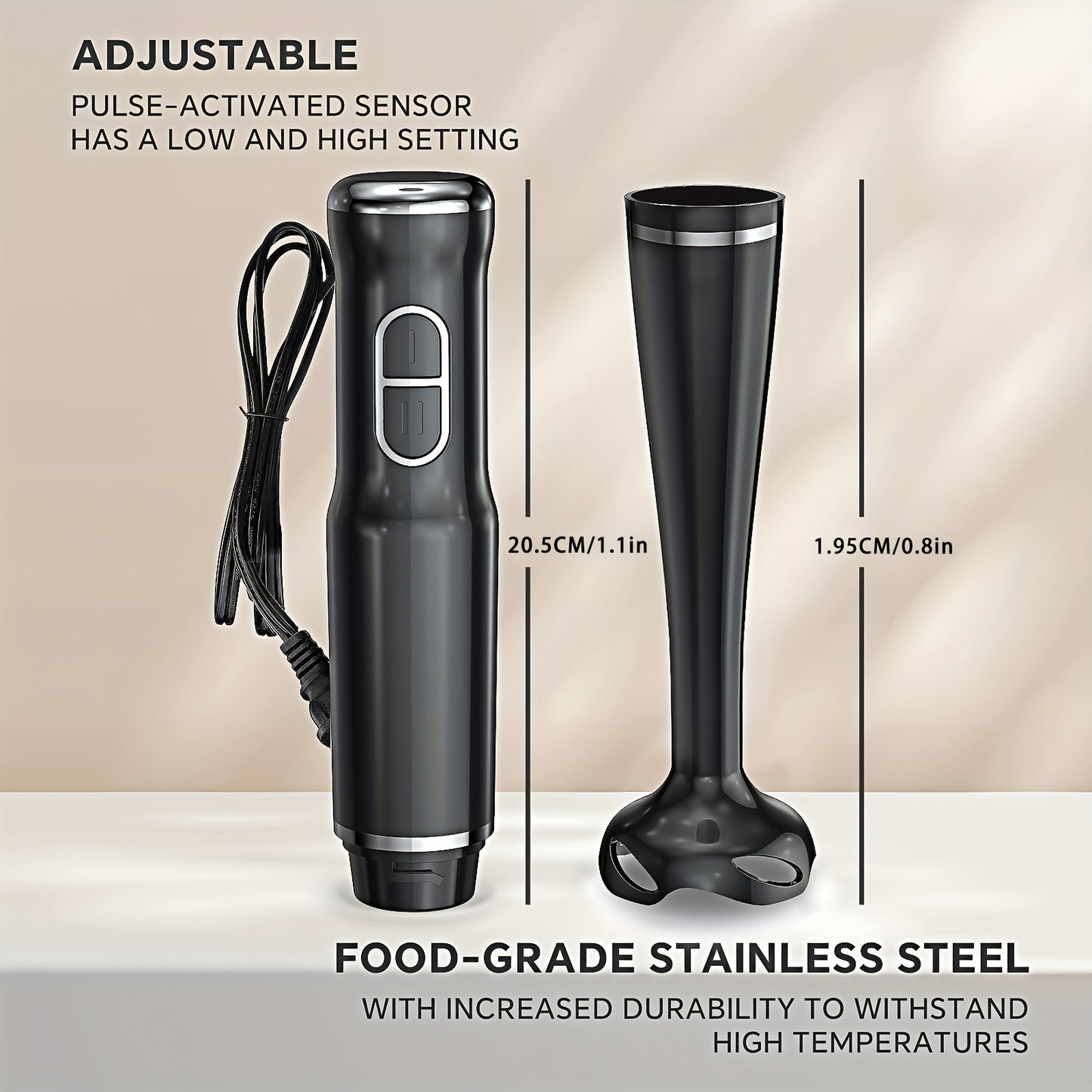 400W 2-Speed Lalayuan Powerful Handheld Blender - 304 Stainless Steel Blades Portable Stick Mixer - Electric Immersion Blender with Detachable Base