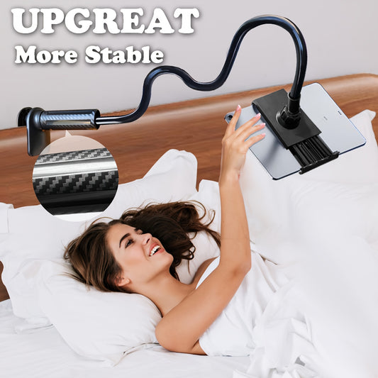 1pc Upgraded Thickened And Extended Aluminum Magnesium Alloy Tablet Phone Bedside Bracket, Lazy Gooseneck Phone Holder. 360° Rotating Long Arm Nightstand Tablet Stand. Bracket for Online Class Live Broadcast Mobile Phones An