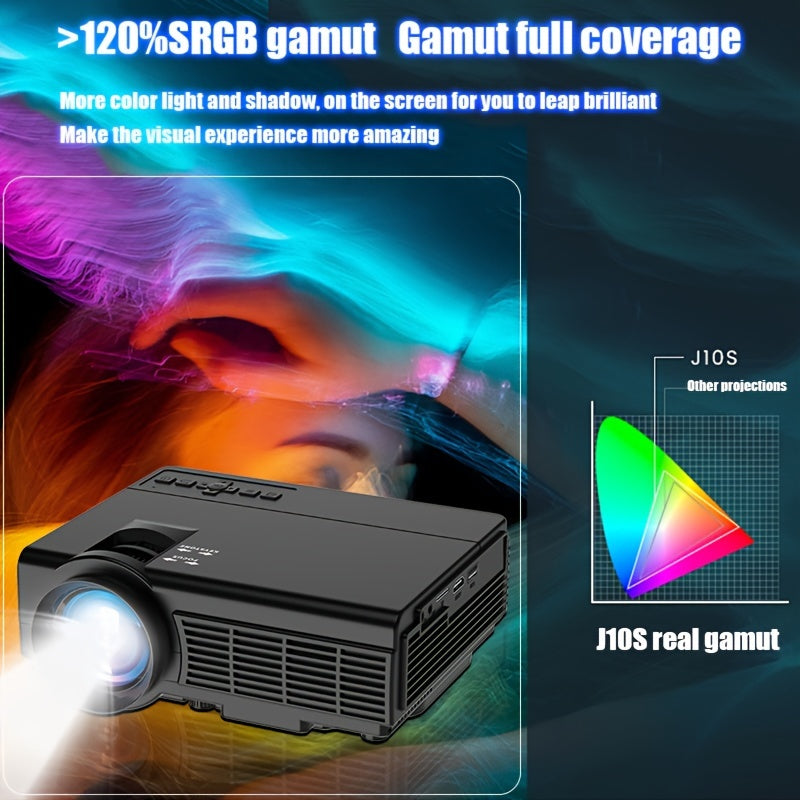 With WIFI And 5G, Native 1080P Portable 4K Projector For Home Theater, Bedroom, Party, Outdoor, Compatible With HDTV, USB, VGA, AV, IOS And Android Phones