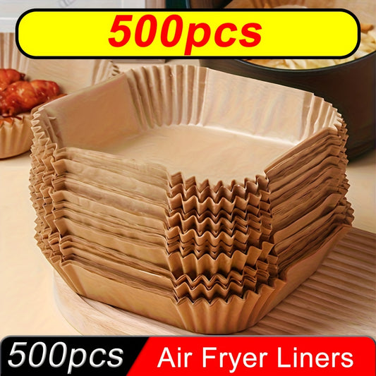 500pcs Non-Stick Air Fryer Liners - Square Paper Liners For Baking, Roasting, And Microwave Cooking - Easy Cleanup And Healthier Cooking For Hotel/Commercial