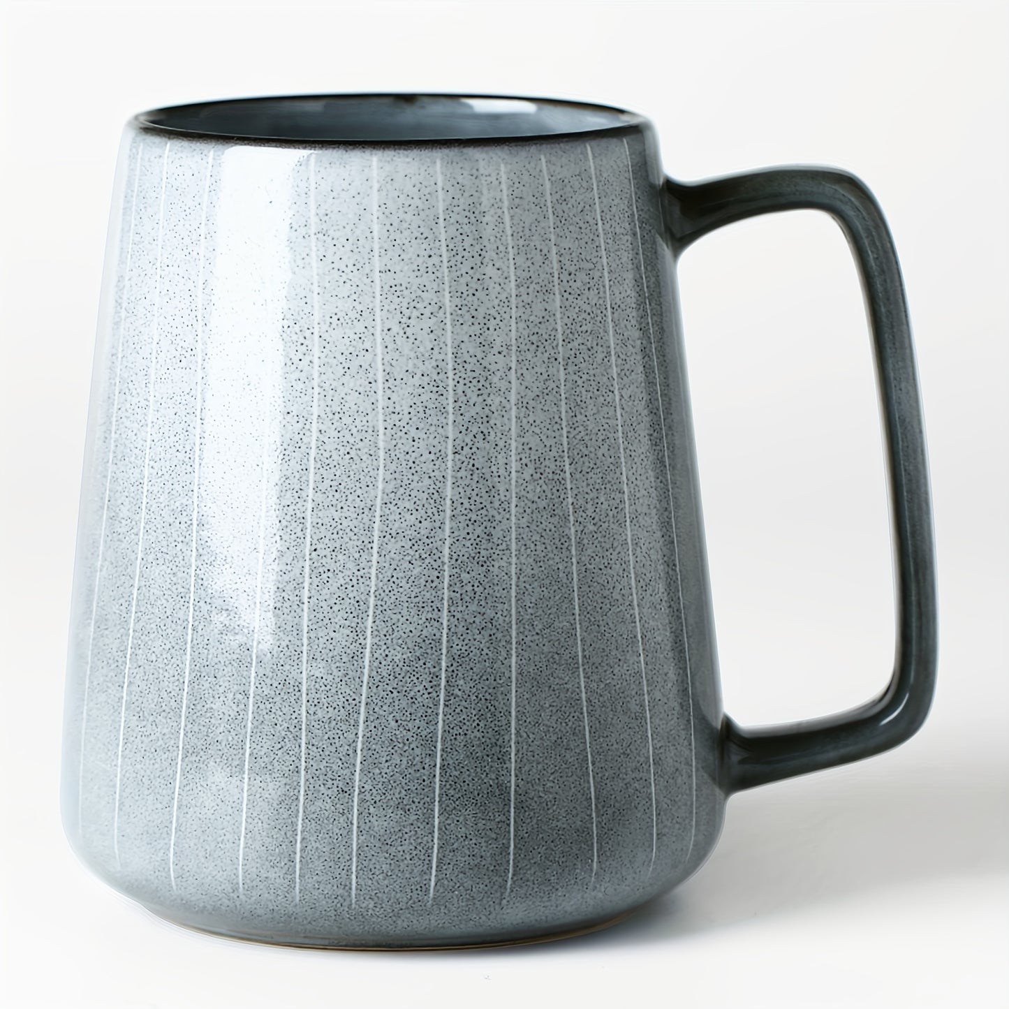 1pc 24 oz Ceramic Coffee Mug with Large Handle Microwave and Dishwasher Safe, Easy-Grip Office and Home Tea Cup  No Assembly Required, Without Additional Components grey