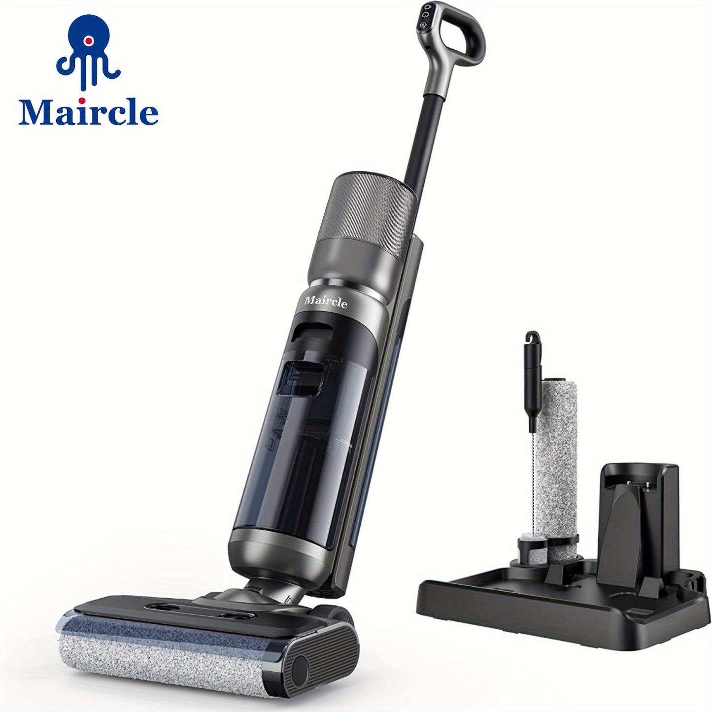 Maircle F1 Cordless Wet Dry Vacuum Cleaner, Lightweight Cordless Floor Washer With Voice Assistance, LED Screen Multi-Surface Vacuum Mop All In One With Self-Cleaning For Hardwood Floors