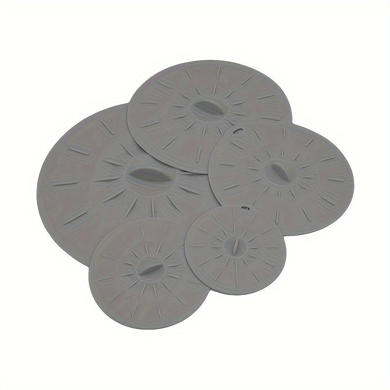 5-Piece Set of Reusable Silicone Microwave Lid Covers - Various Sizes, Suitable for Bowls, Cups, Plates, Pots, Pans, Microwave Splatter Covers, Stovetop, Oven, Fridge, and Freezer - BPA Free