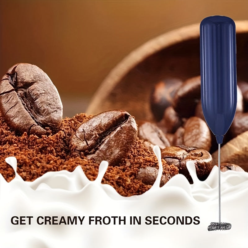 1pc Lalayuan Powerful Electric Milk Frother, Mini Milk Foamer, Handheld Electric Whisk, Battery Operated (Not Included) Drink Mixer Hand Mixer For Coffee Electric Wireless Blender For Lattes, Cappuccino, Frappe, Chocolate, Fo