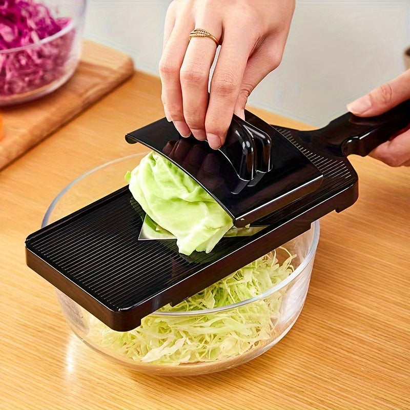 Multi-Functional Vegetable Slicer - Plastic and Stainless Steel Cabbage Shredder with Food Contact Safety for Outdoor Kitchen Appliances
