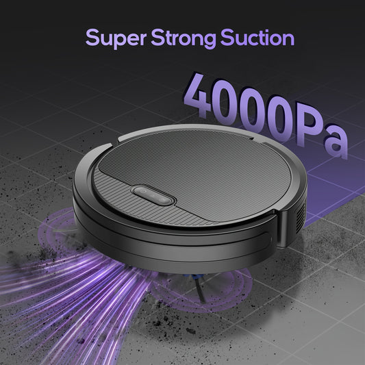 Robot Vacuum And Mop Combo, App/Voice Control, 2 In 1 Robot Vacuum Cleaner, 4000pa Max Power Suction, Scheduled Cleaning, Automatic Recharge, For Pet Hair, Low Carpet