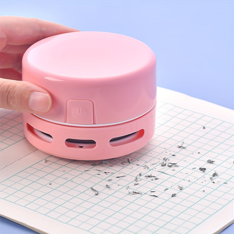 Mini Cute Desktop Vacuum Cleaner - Ultra-Portable Dust Buster with Powerful Suction - Effortlessly Cleans Corners, Adorable Design for Home & Office