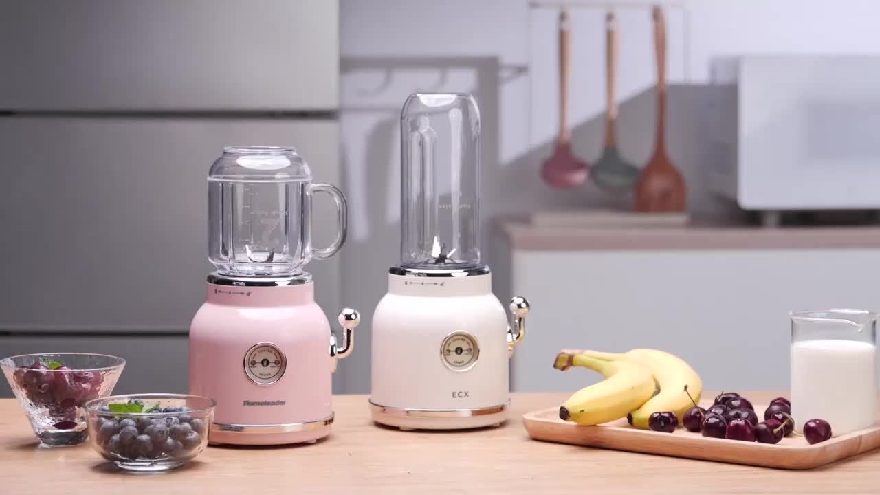 Homeleader Smoothie Blender Maker, Personal Blender For Shakes And Smoothies With 20.3 Oz Tritan BPA-Fee Travel Cup And Lid, Pink