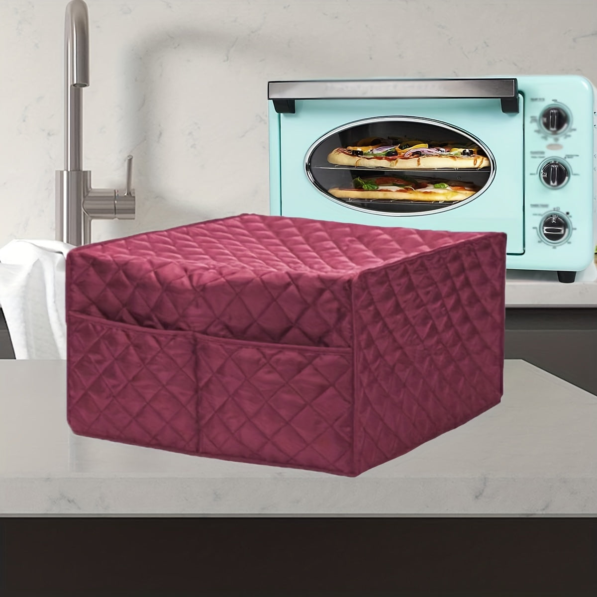 1pc Dustproof Convection Toaster Oven Cover with 2 Accessory Pockets - Protects Stand Smart Oven, Toaster Oven, Small Kitchen Appliances, Mixer, Coffee Maker, and Toaster Machine - Easy Storage and Cleaning