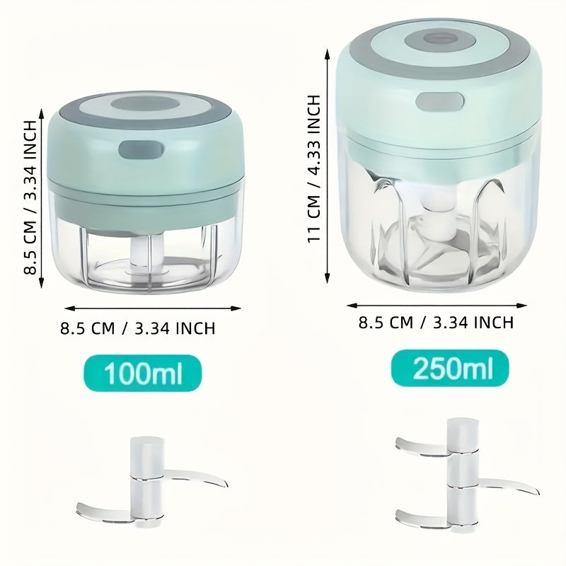 100/250ml USB Electric Mini Chopper - High-Performance Food Processor for Effortless Meat Grinding & Vegetable Crushing, Portable & Time-Saving Kitchen Companion