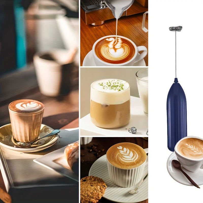 1pc Lalayuan Powerful Electric Milk Frother, Mini Milk Foamer, Handheld Electric Whisk, Battery Operated (Not Included) Drink Mixer Hand Mixer For Coffee Electric Wireless Blender For Lattes, Cappuccino, Frappe, Chocolate, Fo