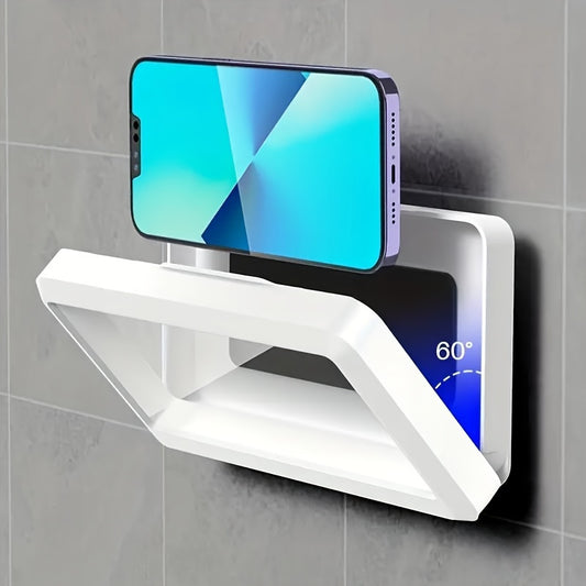 Shower Phone Holder Splash-Proof 360 Rotation Can Be Touched Shower Phone Stand Case Mount For Bathroom Batheub Kitchen Wall Compatible With IPhone 15 14 13 12 Pro Max XS XR Fits <6.8 Phones