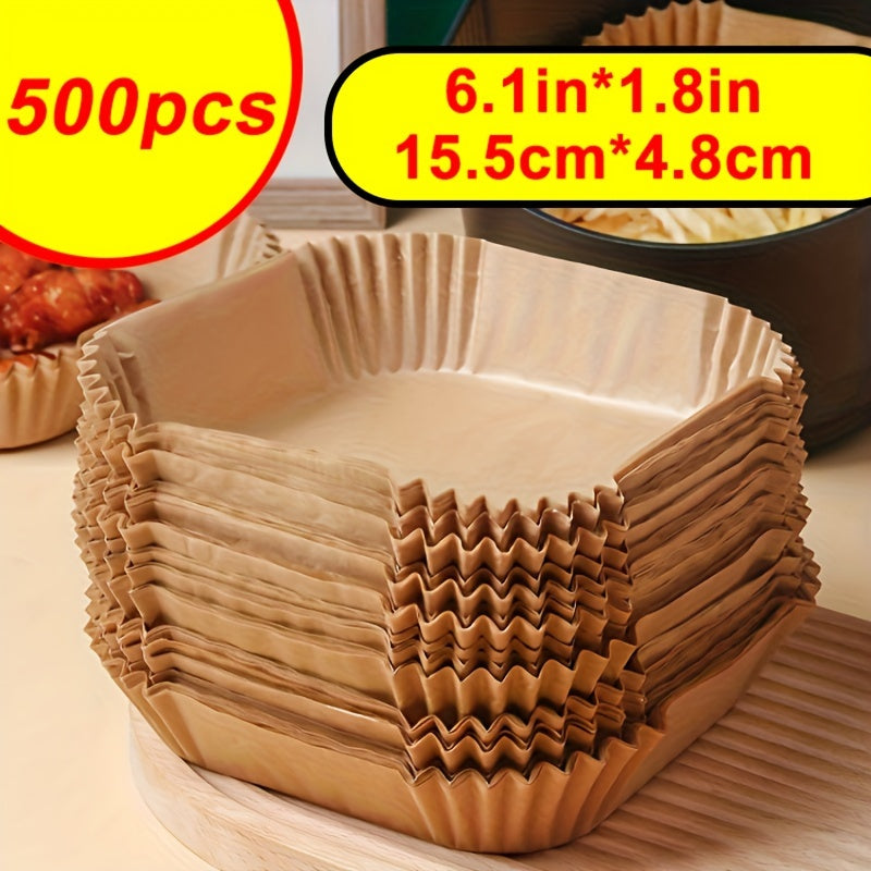 500pcs Non-Stick Air Fryer Liners - Square Paper Liners For Baking, Roasting, And Microwave Cooking - Easy Cleanup And Healthier Cooking For Hotel/Commercial