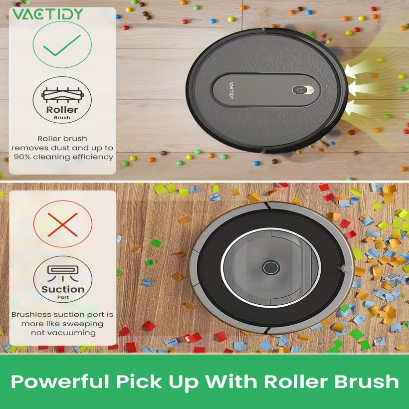 Vactidy Nimble T6 Robot Vacuum Cleaner, Strong Suction, Automatic Self-Charging Robotic Vacuum, WiFi/Alexa/App/SiRi/Remote Control Robotic Vacuum, 7.35cm Thin, Ideal for Pet Hair, Carpet, Hard Floor