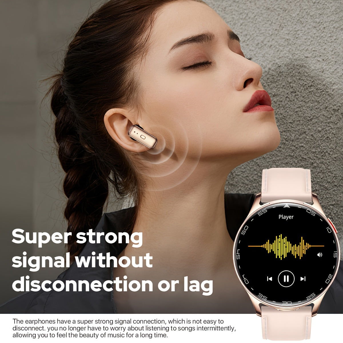 [Smart Watch, Fitness Tracker] 1.39" Full Touch Smart Watch - Wireless Calls, Remote Camera Control, Waterproof, Fitness Tracker with 100+ Sports Modes, Built-In Headphones, Calorie Counter & Pedometer, Black Silicone Band, W
