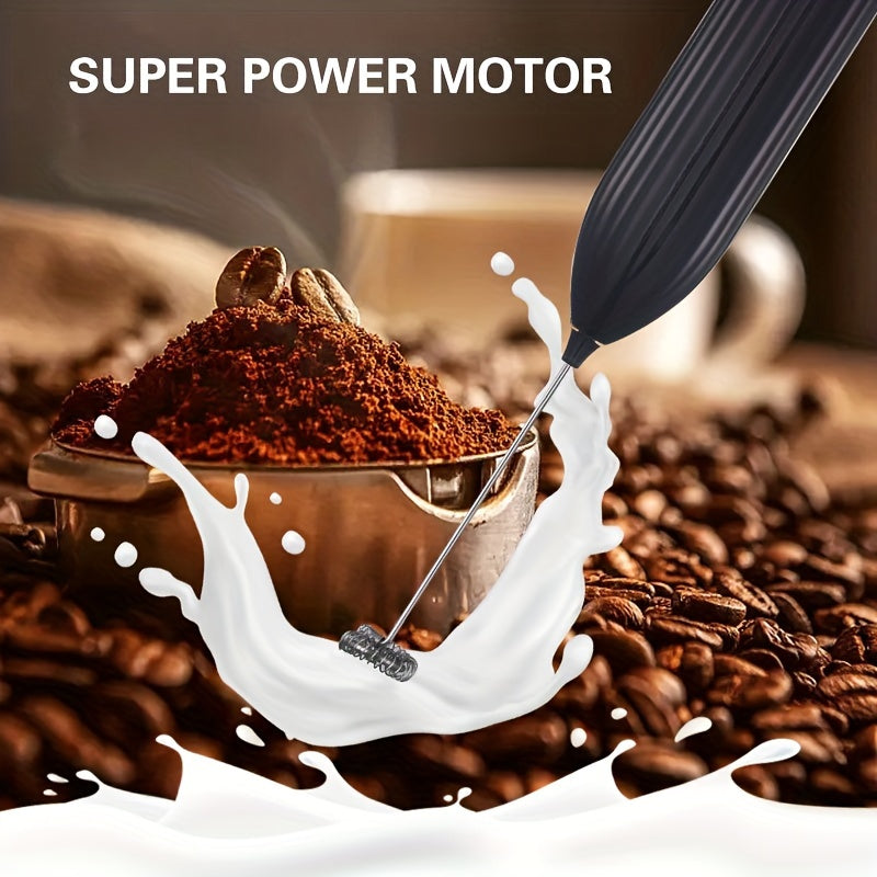 1pc Lalayuan Powerful Electric Milk Frother, Mini Milk Foamer, Handheld Electric Whisk, Battery Operated (Not Included) Drink Mixer Hand Mixer For Coffee Electric Wireless Blender For Lattes, Cappuccino, Frappe, Chocolate, Fo