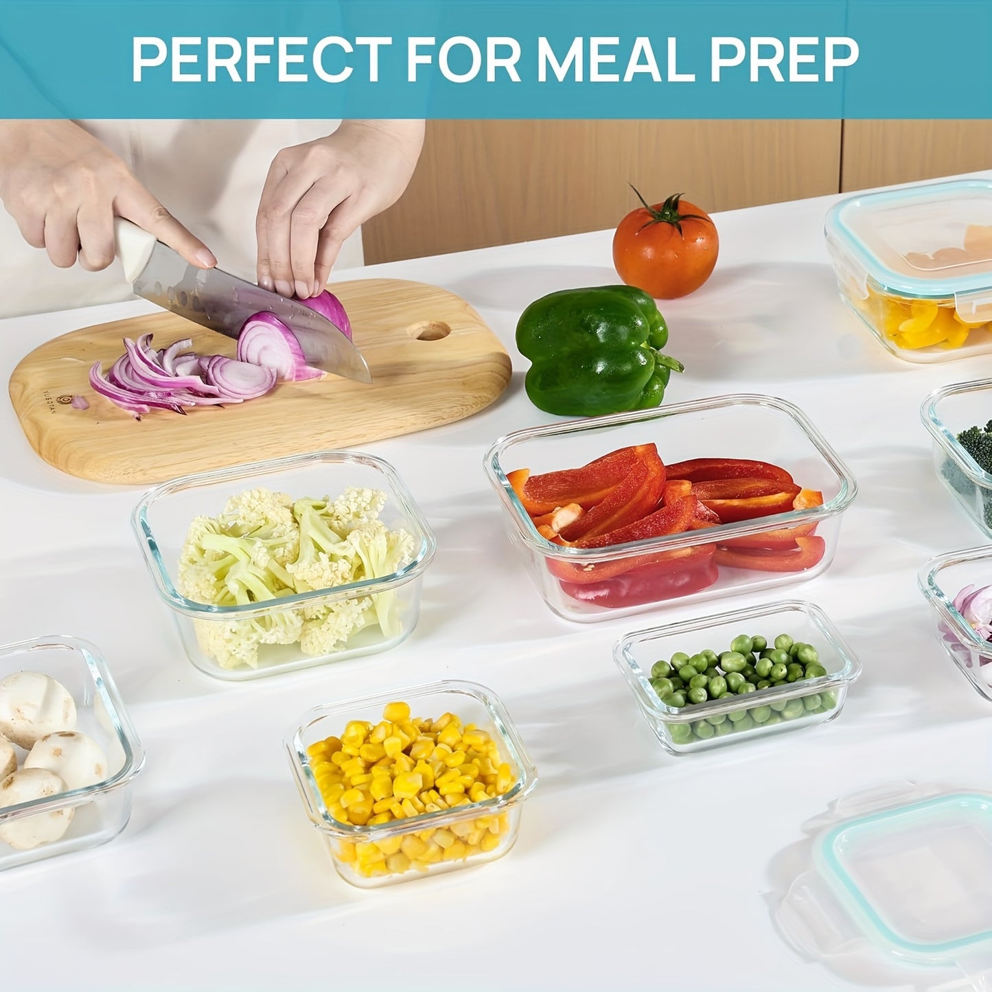 15pcs Glass Food Storage Containers with Leak-Proof Lids - BPA-Free, Stackable Meal Prep Boxes in Various Sizes for Fruits, Vegetables, Salads & More - Microwave, Oven, Freezer Safe, Dishwasher Friendly