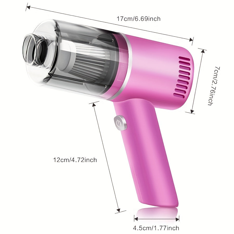 Pink car wireless vacuum cleaner super suction super power dry and wet cleaning cat hair pet hair multi-functional cleaning handheld mini portable