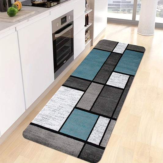 1pc Soft Thickened Kitchen Floor Mat, Non-slip Oil-proof Floor Mat, Waterproof Runner Rug, Dirt-resistant Floor Carpet, Machine Washable, Entrance Doormat, Kitchen Living Room Laundry Bathroom Water-absorbing Floor Mat, Room