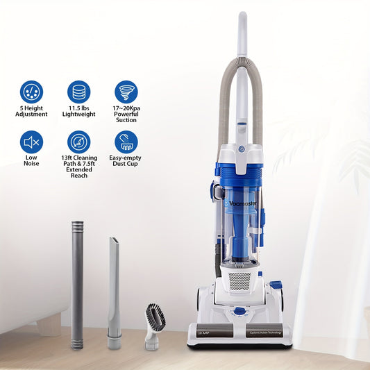 UC0101 Upright Vacuum Cleaner Power Suction Bagless Vacuum Cleaner Portable Floor Cleaner with 20ft Cord & 13 Inch Cleaning Path for Carpet, Hard Floor And Pet Hair