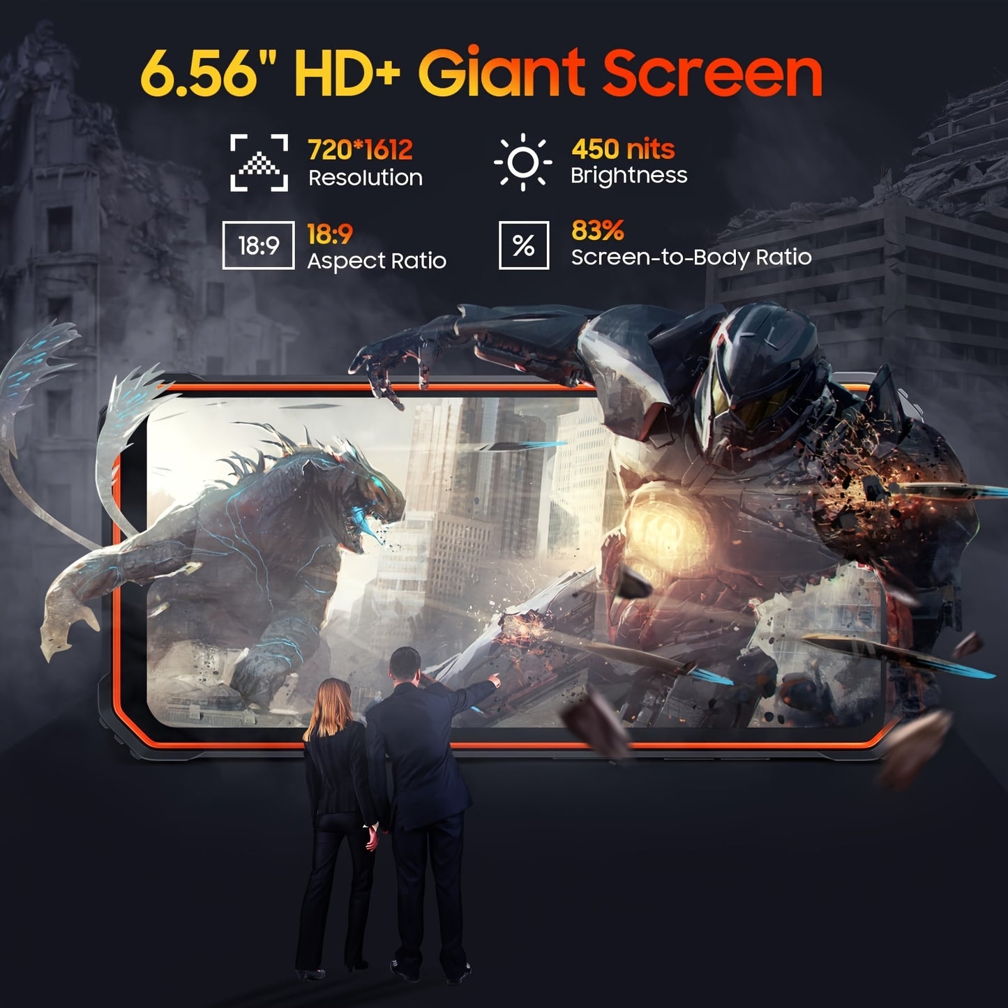 Blackview BV4800 Rugged Smartphone, Android 13 Rugged Phone, 6GB+64GB/2TB Expand Android Phones, 6.56" HD+ Display, 5180mAh, IP69K Waterproof Phone, Dual 4G T-Mobile, Fingerprint/Face ID, Glove Mode, NFC