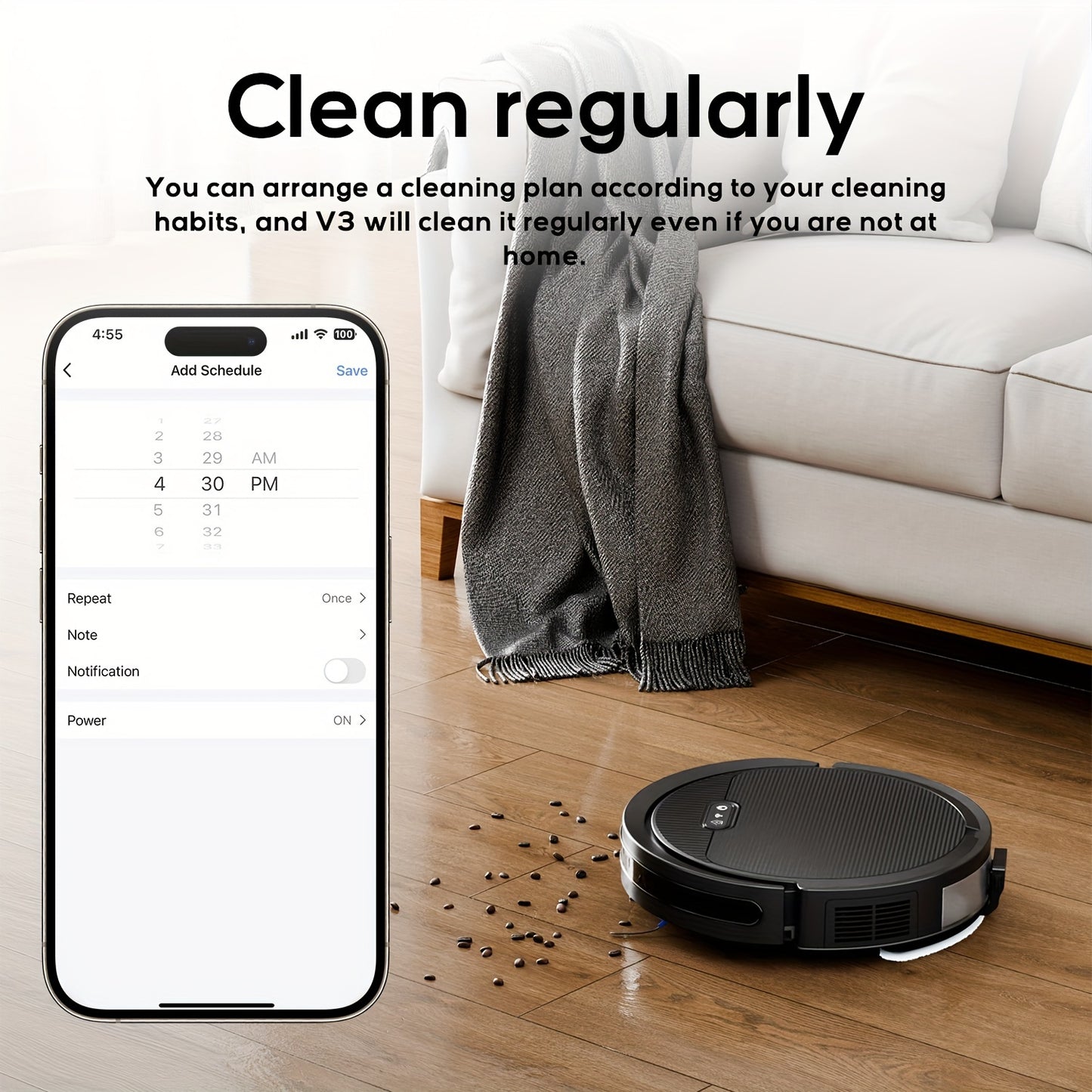 120 Mins Runtime Robot Vacuum Cleaner, Strong Suction, Slim, Wi-Fi/App/Alexa Control, Automatic Self-Charging, Robot Vacuum And Mop Combo, Ideal for Pet Hair Hard Floor and Daily Cleaning, Black