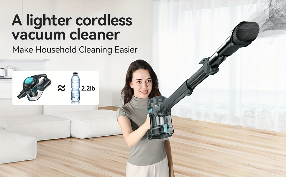 [Powerful|Lightweight] 23Kpa Powerful Suction Cordless Vacuum Cleaner | 4 In 1 Handheld Vacuum, Lightweight Stick Vacuum, Detachable Battery, LED Brush, 1.3L Dust Cup For Home Hard Floor Carpet Pet Hair