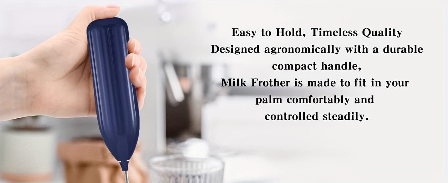 1pc Lalayuan Powerful Electric Milk Frother, Mini Milk Foamer, Handheld Electric Whisk, Battery Operated (Not Included) Drink Mixer Hand Mixer For Coffee Electric Wireless Blender For Lattes, Cappuccino, Frappe, Chocolate, Fo
