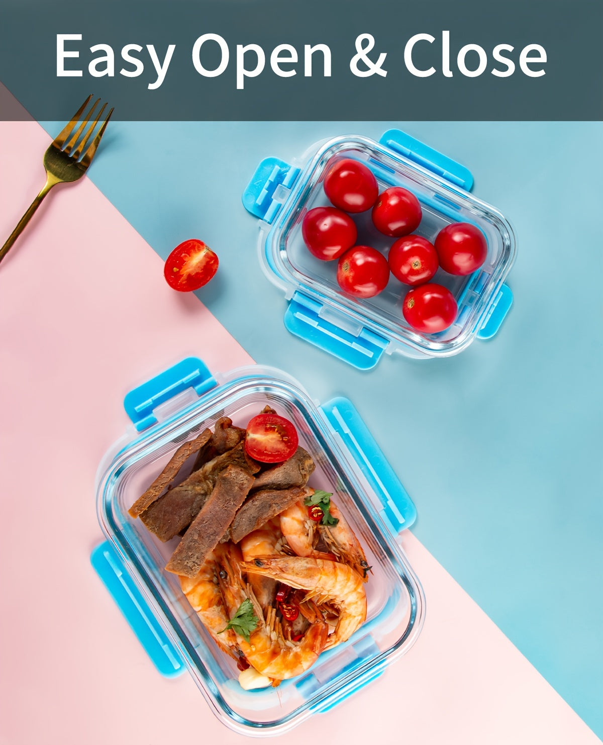 24-Piece Premium Glass Food Storage Containers Set - Airtight, Stackable, Microwave-Safe, and BPA-Free with Lids for Fresh Meal Prep and Leftovers - Space-Saving Design for Kitchen Organization