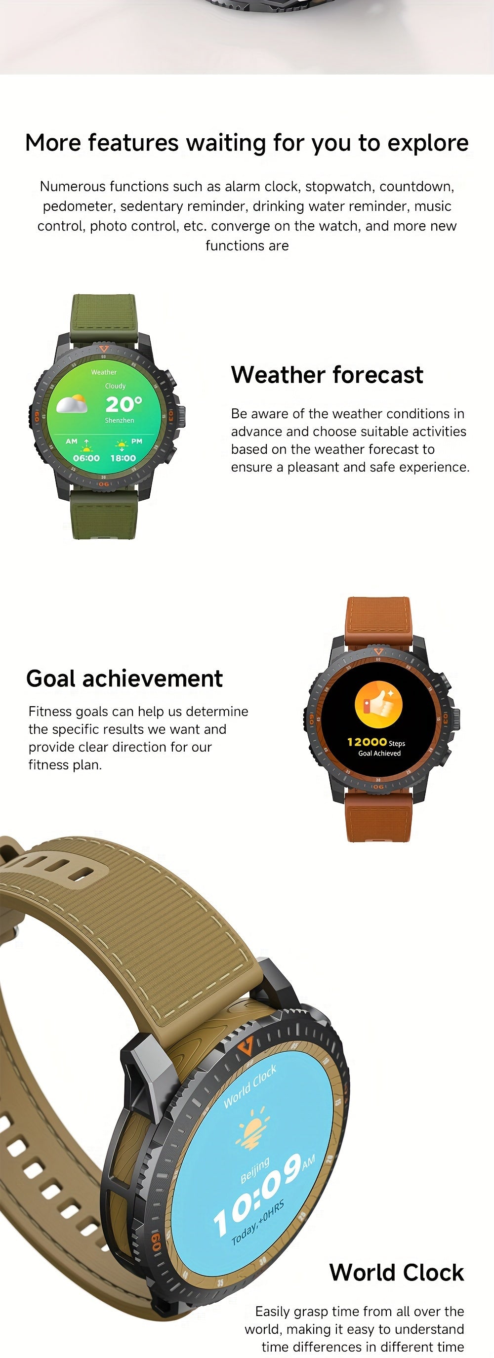 For Samsung Android Phones, Rugged Men's Smartwatch, Wireless BT5.0, Texting And Calling, With Voice Assist, 460P AMOLED Large Screen, 49mm Circle Screen, Smart Bracelet For Health Steward, Whatsapp Message Remind, With App F