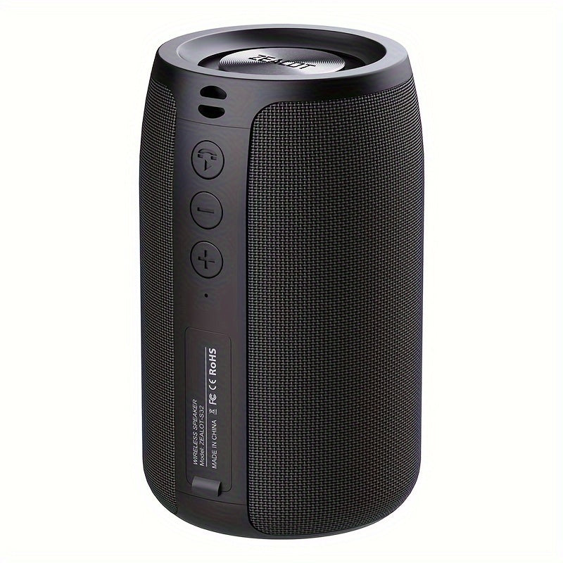 ZEALOT S32 10W Wireless Speaker, Portable Subwoofer, TWS Supports Dual Pairing, 1800mAh Battery, 8 Hours of Gaming Time Loud Stereo Sound, Boombox Style Bass Cannon. Charging Cable and Auxiliary Line, Compatible with Memory C