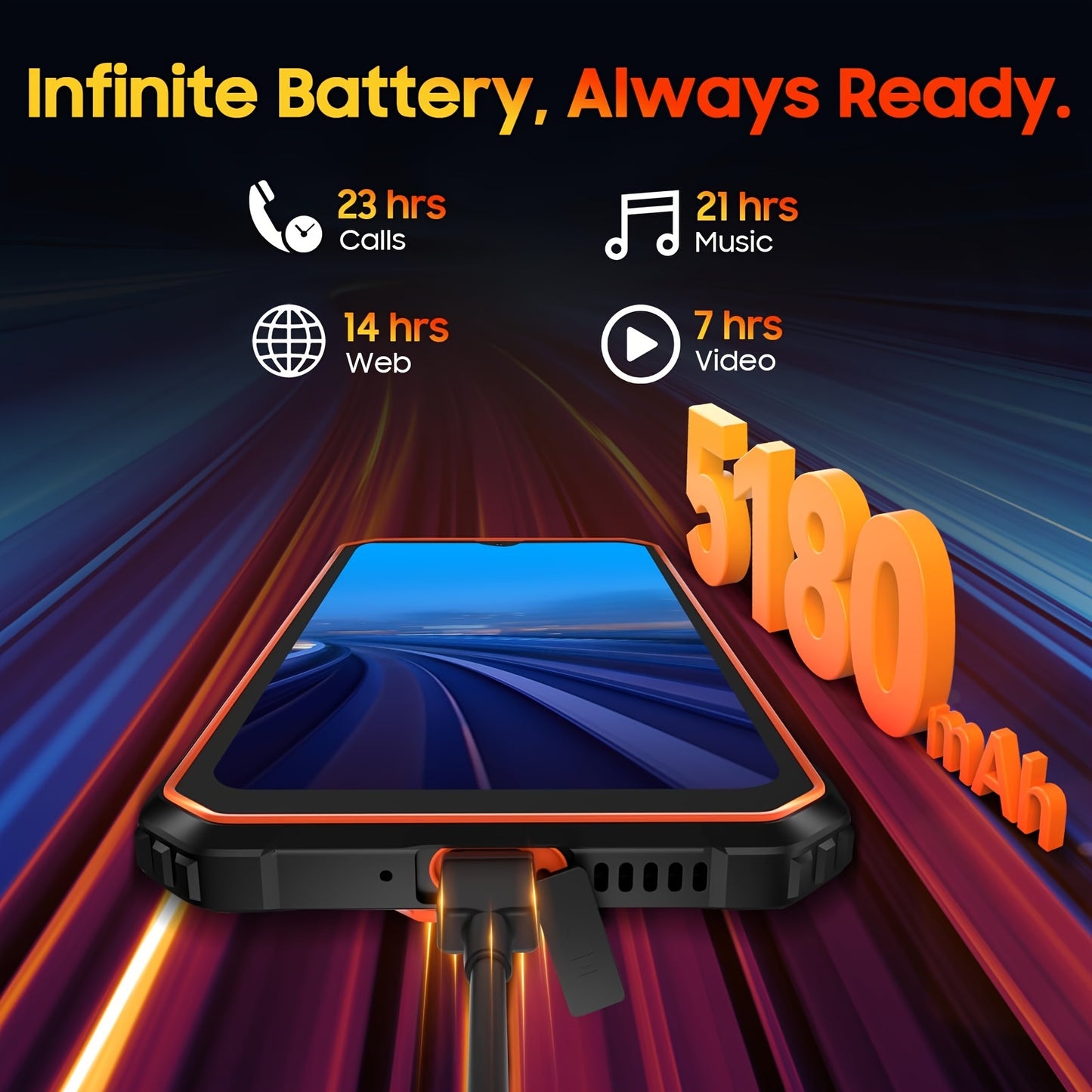 Blackview BV4800 Rugged Smartphone, Android 13 Rugged Phone, 6GB+64GB/2TB Expand Android Phones, 6.56" HD+ Display, 5180mAh, IP69K Waterproof Phone, Dual 4G T-Mobile, Fingerprint/Face ID, Glove Mode, NFC