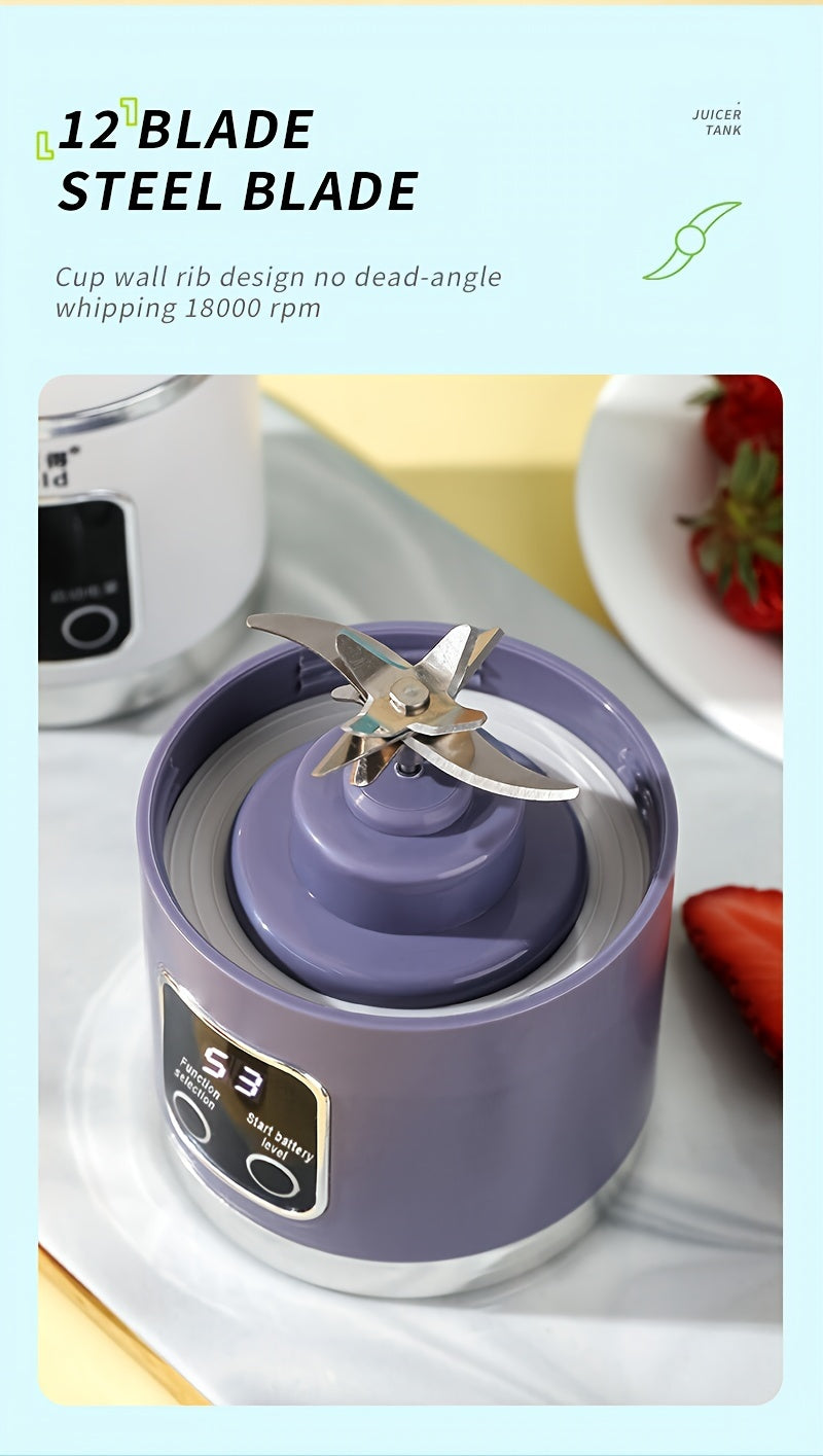 1500mAh Cord Travel Mini Juicer - Portable Citrus Juicers for Shakes and Smoothies - High-Speed Blender with 50W Power, Compact Size for Kitchen and On-The-Go Use
