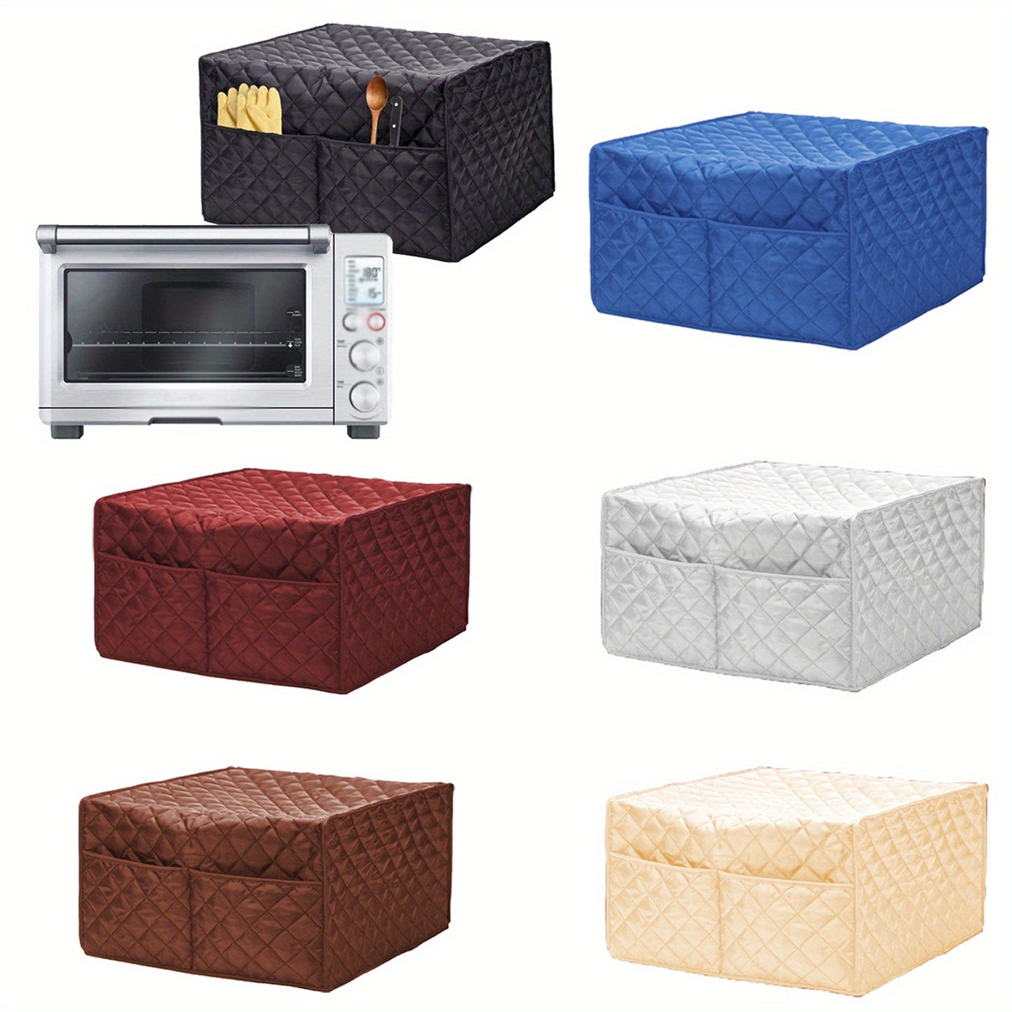 1pc Dustproof Convection Toaster Oven Cover with 2 Accessory Pockets - Protects Stand Smart Oven, Toaster Oven, Small Kitchen Appliances, Mixer, Coffee Maker, and Toaster Machine - Easy Storage and Cleaning
