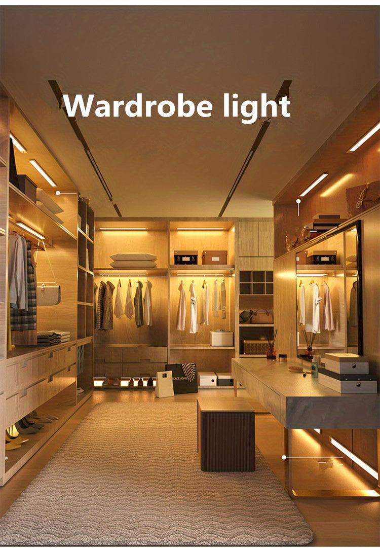 1pc Human Induction Light, Strip Light With Rechargeable, Bedroom Staircase Wine Cabinet LED Light, Wireless, Kitchen Shoe Cabinet Wardrobe Light Strip, Magnet Self-adhesive, Cabinet Light