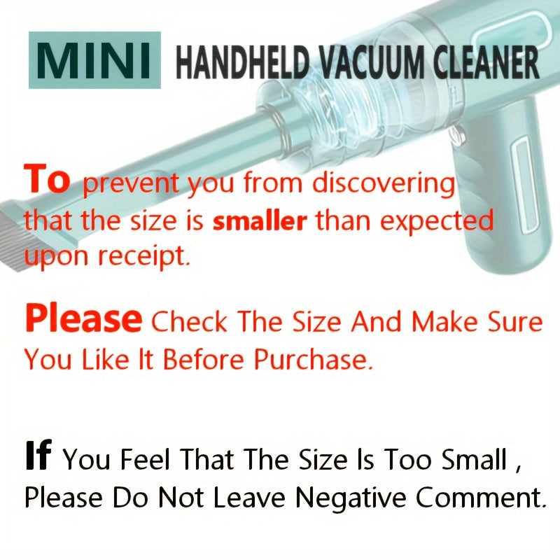 Upgraded Version, Portable Cordless Hand-held Vacuum Cleaner, Cyclone Suction Wireless Vacuum Cleaner. Echargeable Strong Suction Vacuum Cleaner Suitable For Cars/Offices/Homes