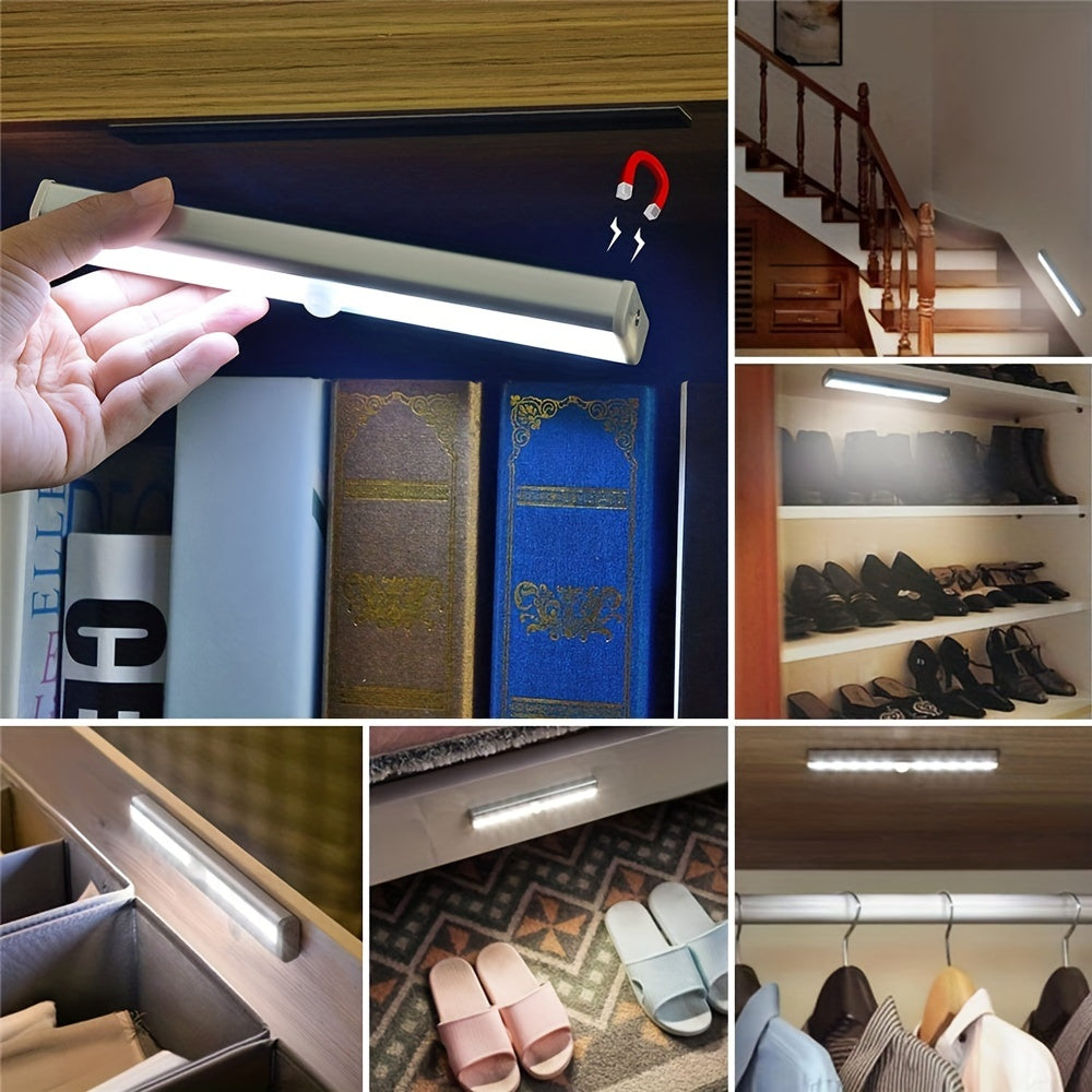1pc Human Induction Light, Strip Light With Rechargeable, Bedroom Staircase Wine Cabinet LED Light, Wireless, Kitchen Shoe Cabinet Wardrobe Light Strip, Magnet Self-adhesive, Cabinet Light