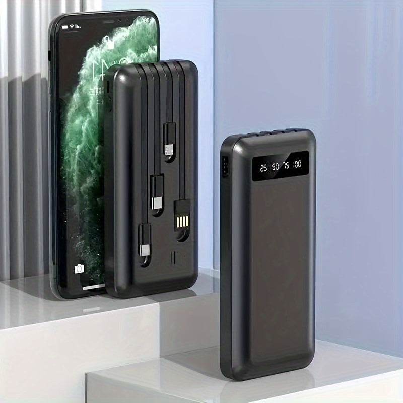 20000mAh Multi-Functional Power Bank - Portable Charger for Fast USB Charging of Mobile Phones with Cable