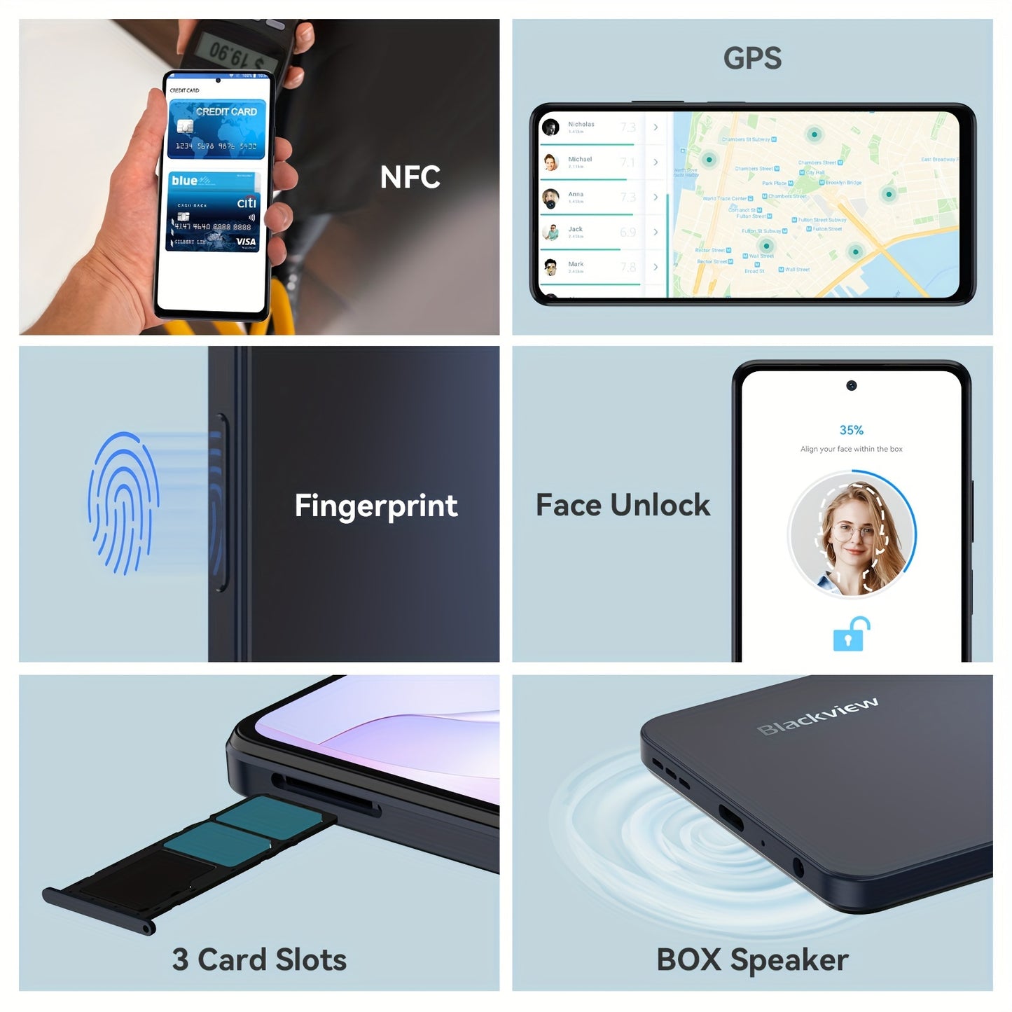 Blackview Shark 8 Unlocked Android Phones, 16GB+128GB/SD 2TB Unlocked Phones, Helio G99, Android 13 Smartphones, 120Hz 6.78" FHD+, 5000mAh+33W Fast Charge, 64MP Camera, NFC, 4G Dual SIM Mobile Phones