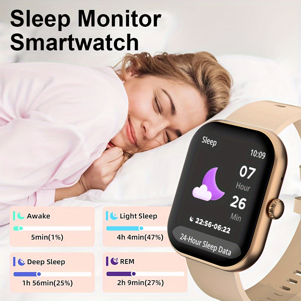 2.01" HD Screen LAXASFIT Smart Watch Plus - Advanced Fitness Activity Tracker with 128 Sport Modes, Weather Forecast, Remote Music Control, and Call/Answer Function for Android Phones - Ideal Outdoor Smartwatch Gift for Women