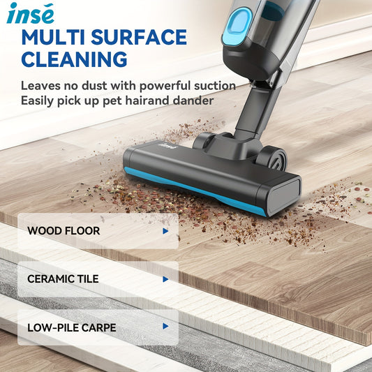 INSE R6 Corded Vacuum Cleaner, 15KPa Powerful Suction with 600W Motor Stick Vacuum, Ultra-Lightweight Bagless Upright Vacuum with Handheld for Home Hard Floor Carpet Pet Hair Car Cleaning