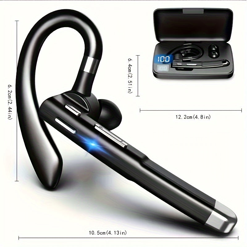 Long-Lasting Wireless Earphones - Earbud Headphones with Microphone, 120-Hour Standby, Suitable for Offices, Truck Drivers, and Compatible with IOS/Android Phones