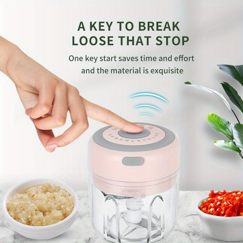 100/250ml USB Electric Mini Chopper - High-Performance Food Processor for Effortless Meat Grinding & Vegetable Crushing, Portable & Time-Saving Kitchen Companion