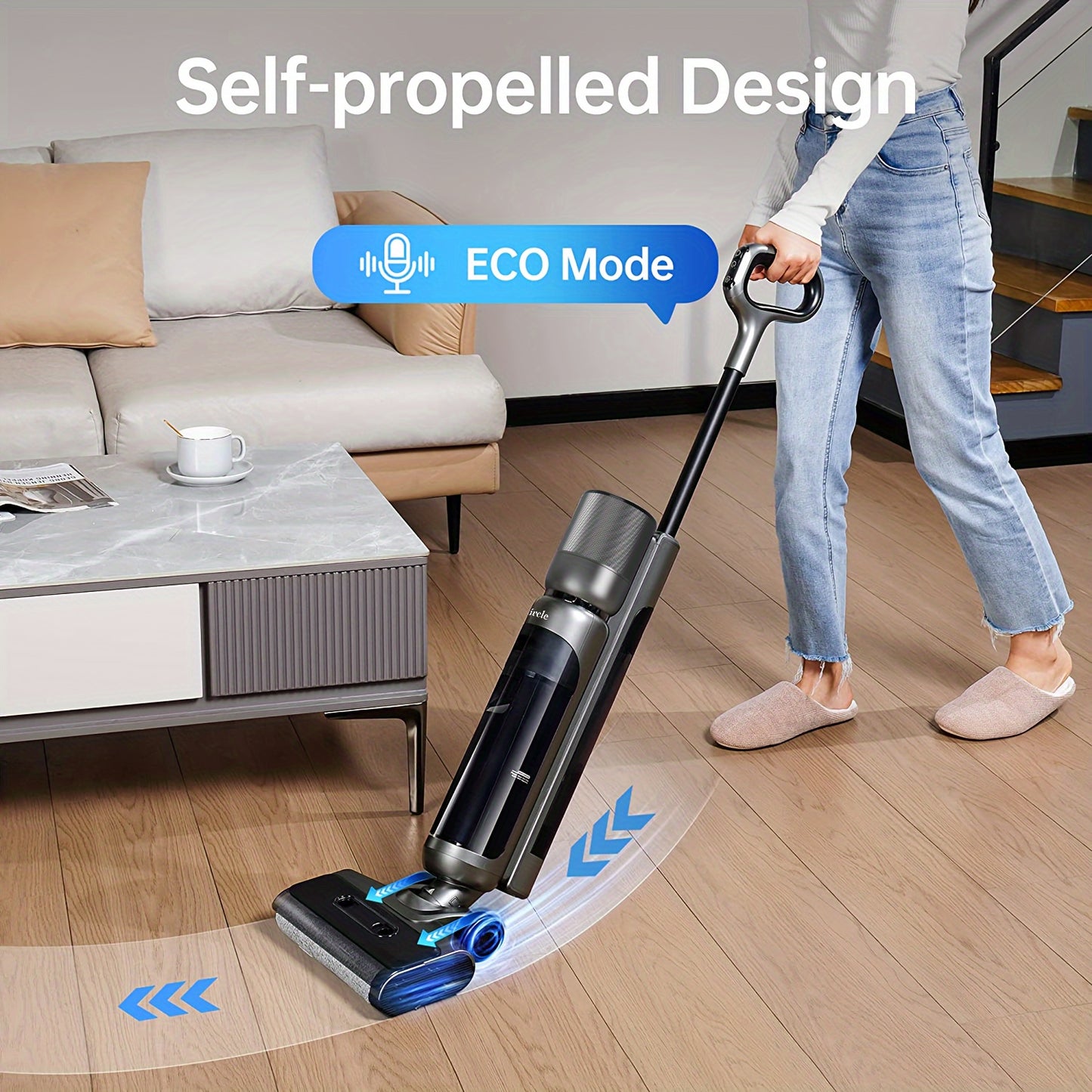 Maircle F1 Cordless Wet Dry Vacuum Cleaner, Lightweight Cordless Floor Washer With Voice Assistance, LED Screen Multi-Surface Vacuum Mop All In One With Self-Cleaning For Hardwood Floors