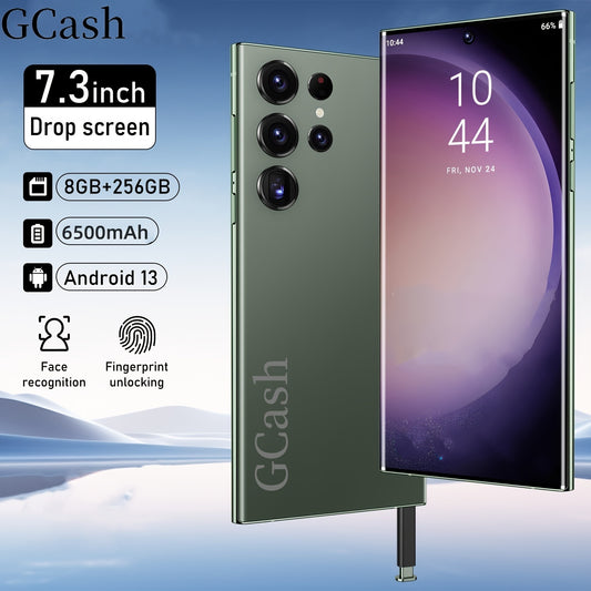 GCash, Unlocked Cell Phones SmartPhone Android 13 Phones 8+256GB/7.3" HD Screen/DUAL SIM/50MP+24MP Camera/6800 MAh/Built-in Pen
