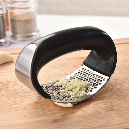 "Innovative" Stainless Steel Manual Garlic Press & Mincer - Easy-To-Use, Durable Kitchen Gadget For Perfectly Crushed Garlic Garlic Crusher Garlic Mincer