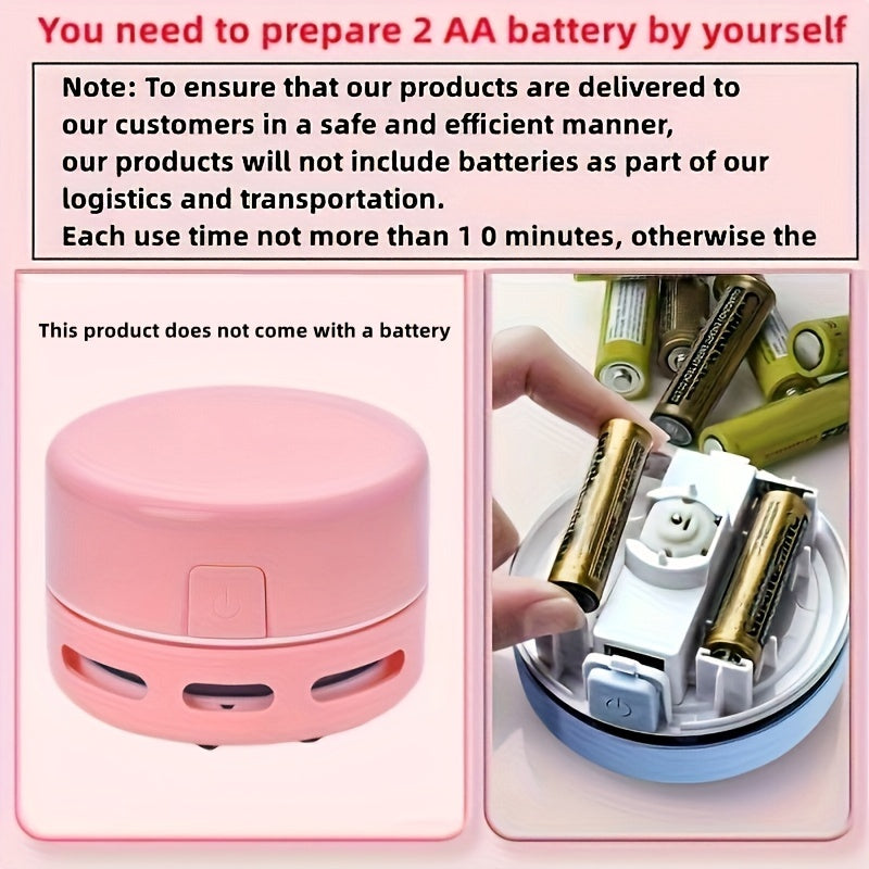 Mini Cute Desktop Vacuum Cleaner - Ultra-Portable Dust Buster with Powerful Suction - Effortlessly Cleans Corners, Adorable Design for Home & Office