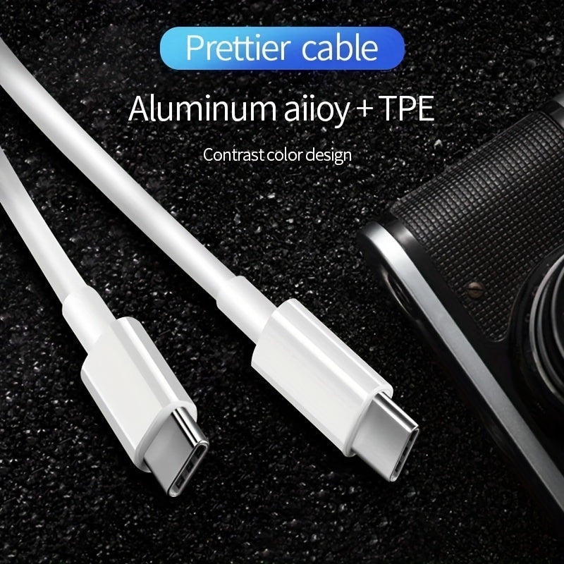 60W USB Quick Charge PD Cable: C to C Type, Ultra Durable, Suitable for Samsung and Xiaomi Phones - 20,000+ Bend Lifespan Guarantee