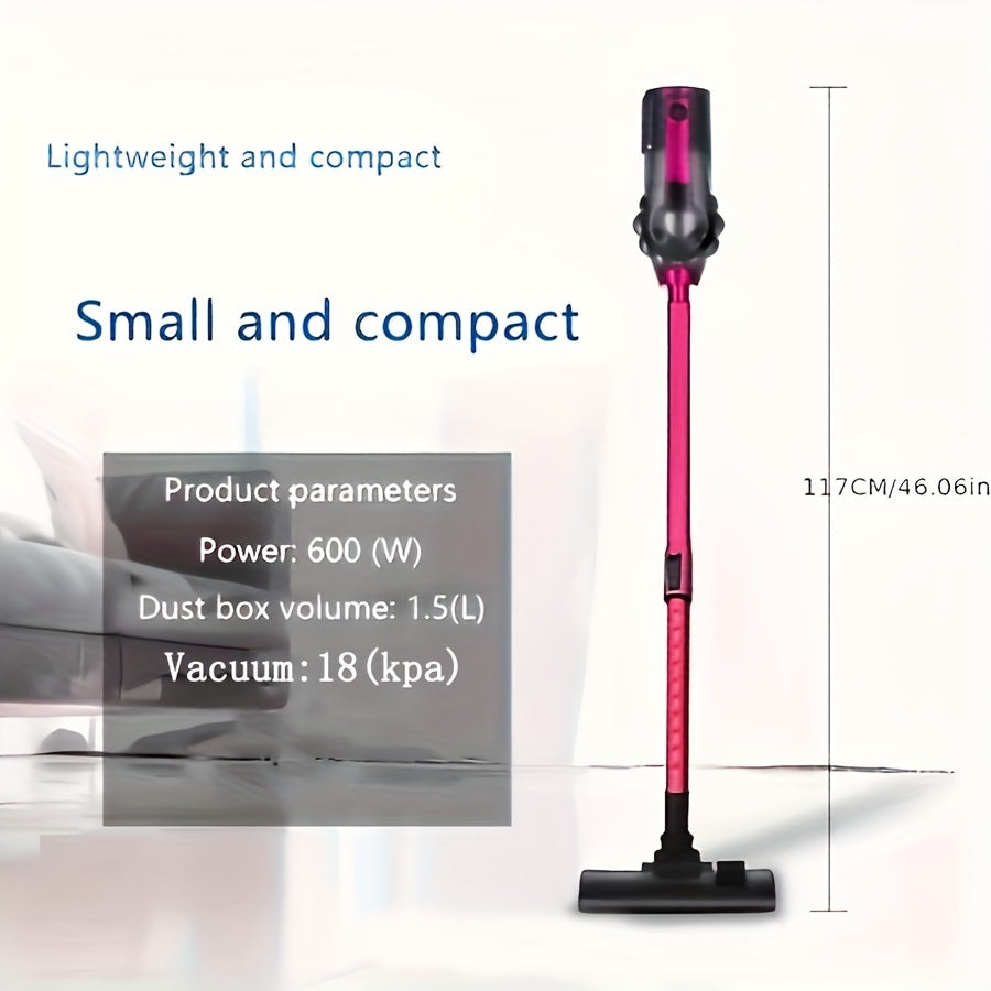 1pc Portable Lightweight Vacuum Cleaner - Computer Vacuums for Pet Hair, Hard Floors, and Carpets with 18000PA High-Power, 600W Rope Design, Four-in-One Handheld Design for Efficient Cleaning